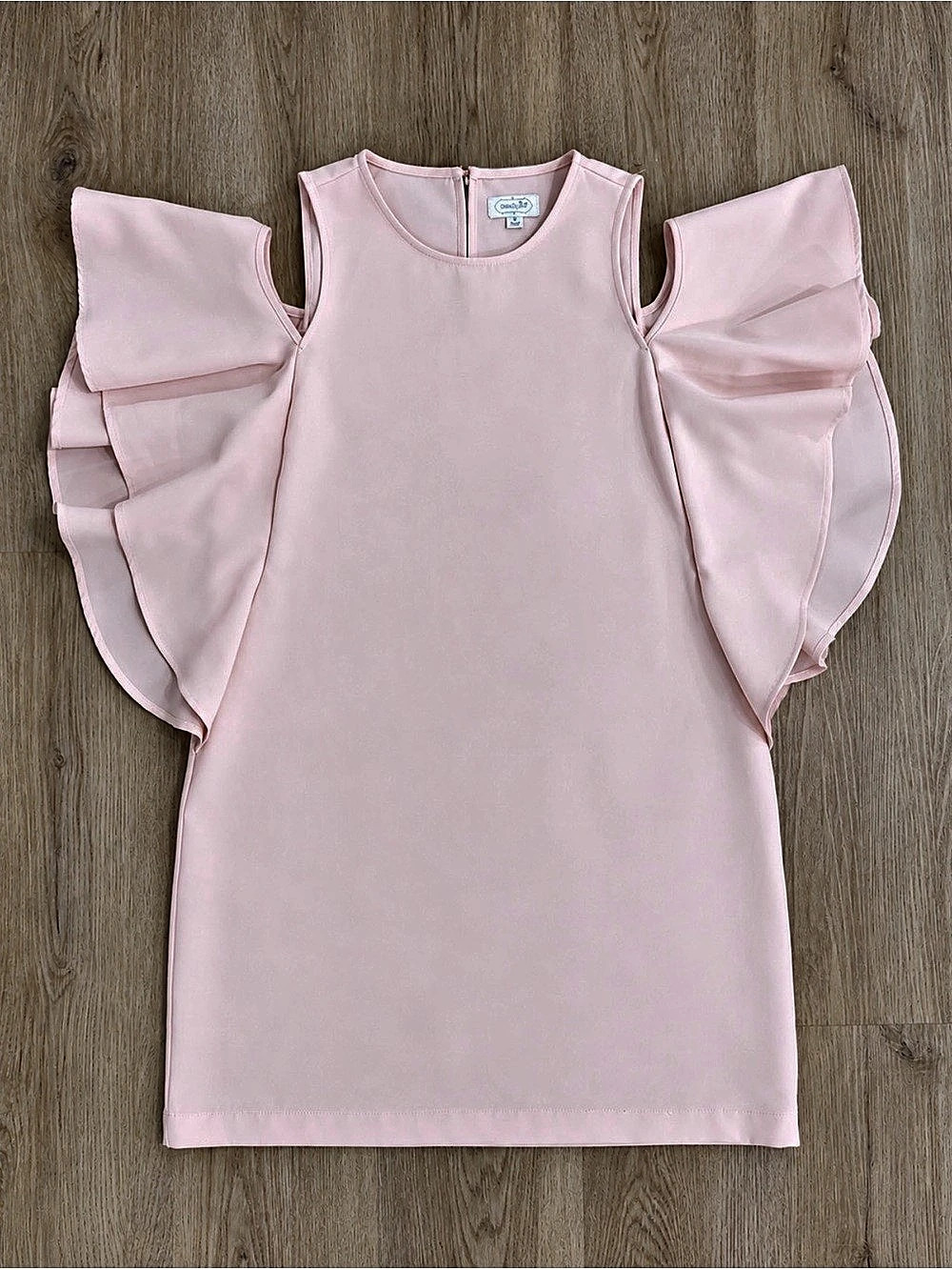 mud pie Cora Cold Shoulder Dress Flutter Sleeve Mini Pink Medium